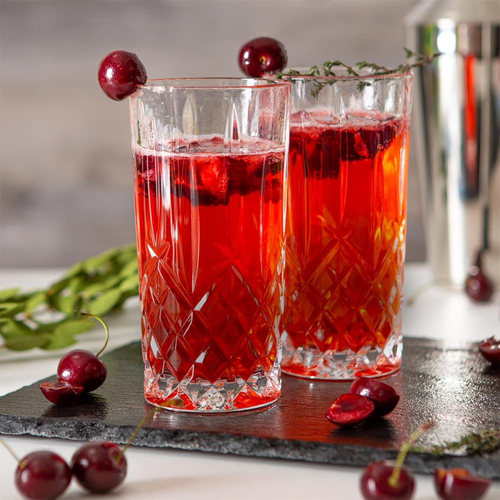 Premium Cut Crystal Highball Glasses – 360ml Hi-Ball Tumblers (Set of 6)