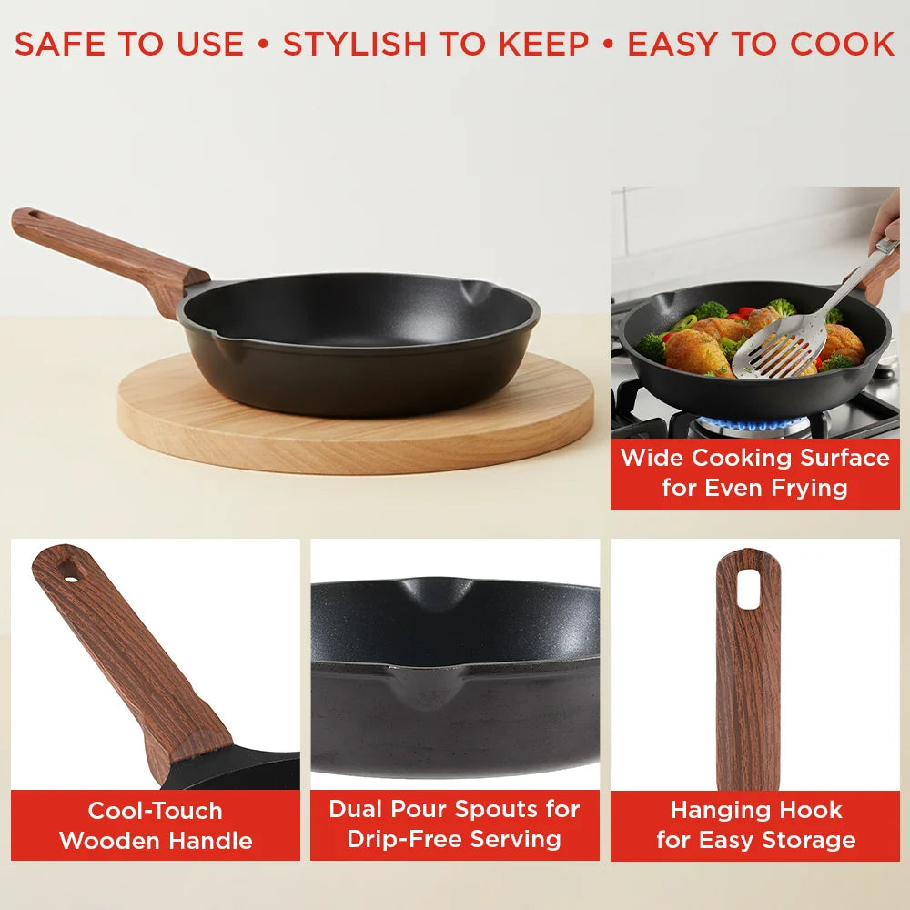 Vinod Di Casa Non Stick Frypan 20 cm – 3 Layer Ultra Tough Coating – Cast Aluminium – Induction & Gas Compatible