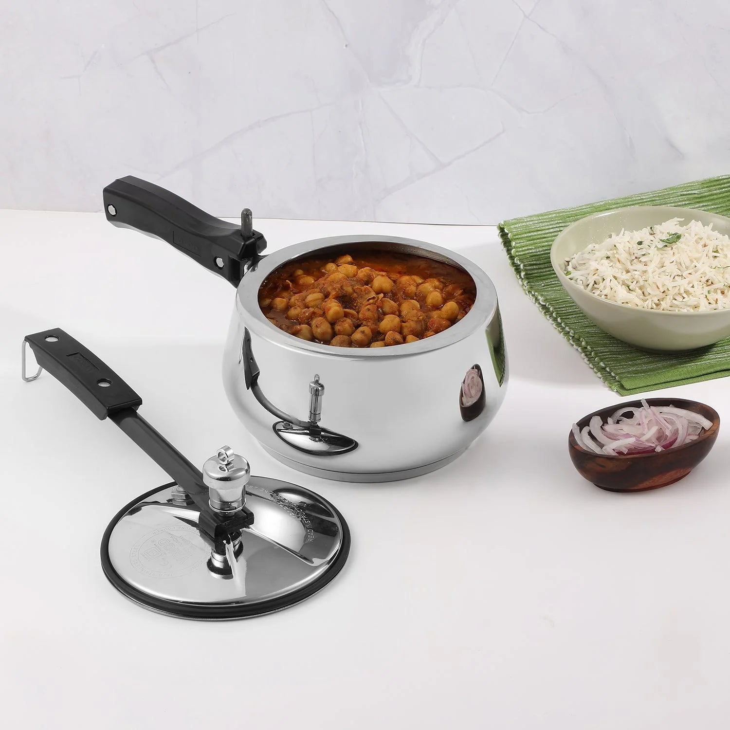 Vinod Europa Stainless Steel Handi Pressure Cooker – Inner Lid, Induction Friendly 3L