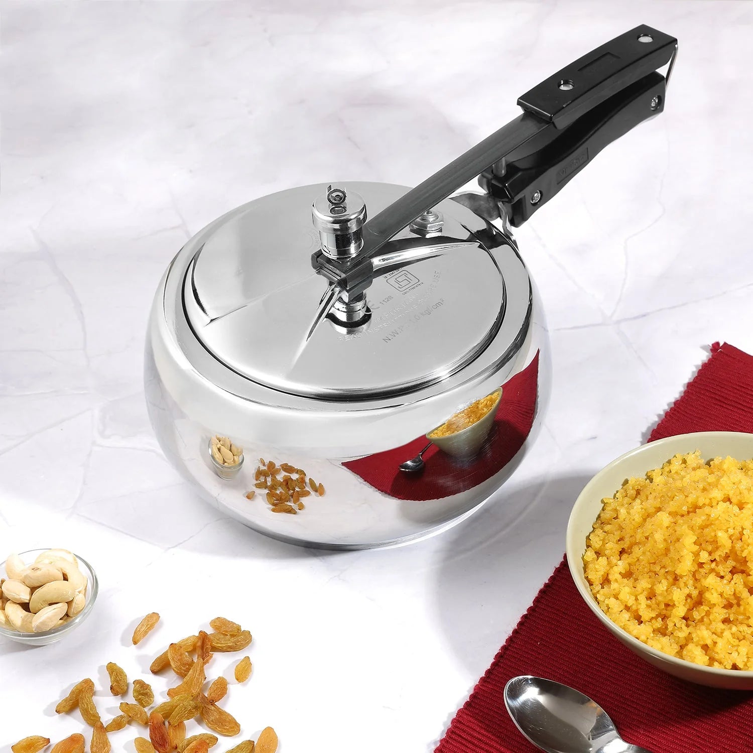 Vinod Europa Stainless Steel Handi Pressure Cooker – Inner Lid, Induction Friendly 3L