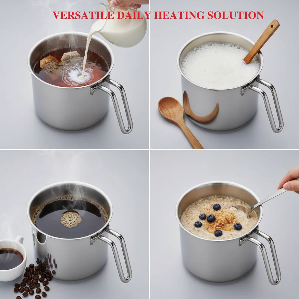 Vinod Platinum Triply Milk Pot 2 Litre 14 cm with Glass Lid – SAS Metal – Induction Friendly