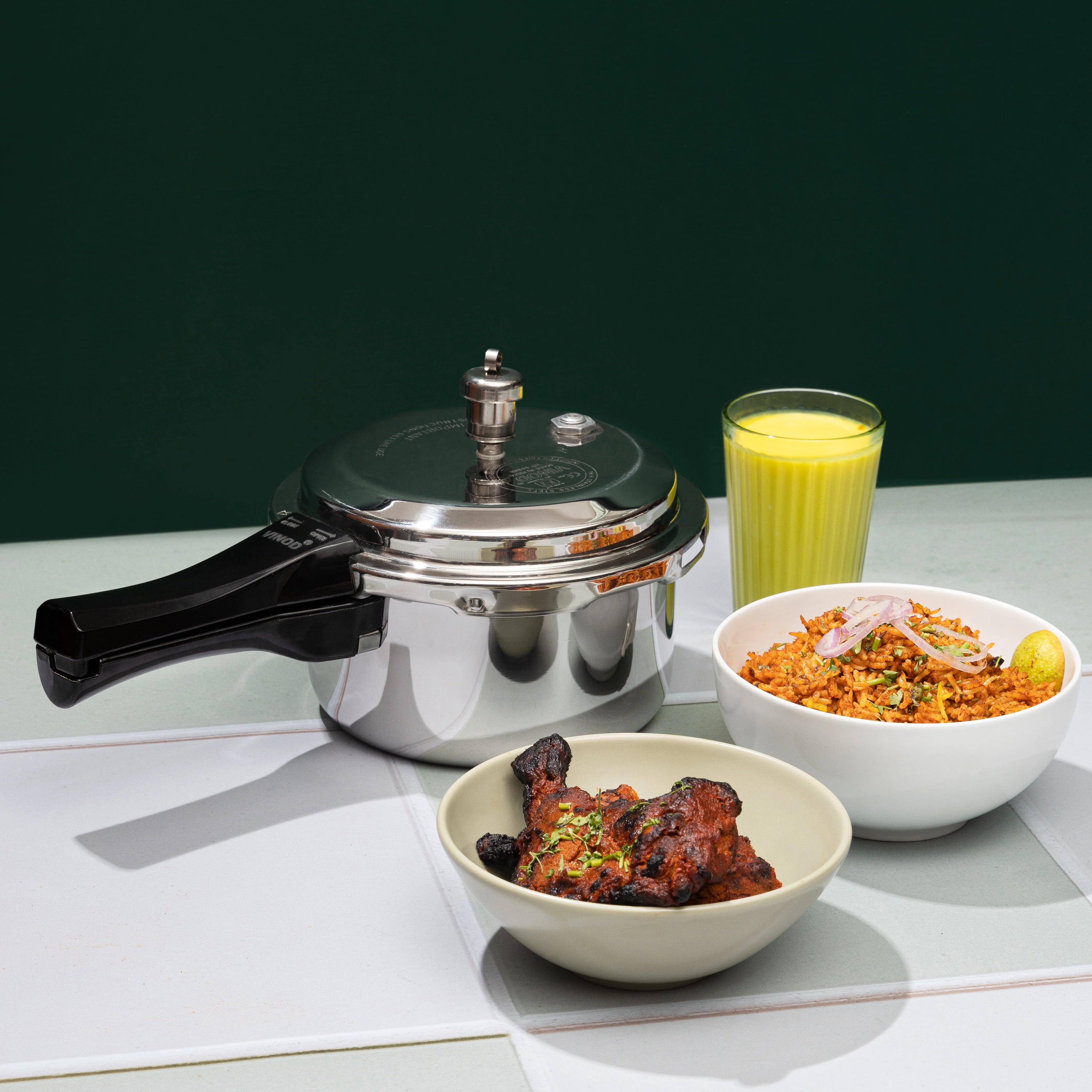 Vinod Platinum Triply Stainless Steel Pressure Cooker 5L (Induction Compatible)
