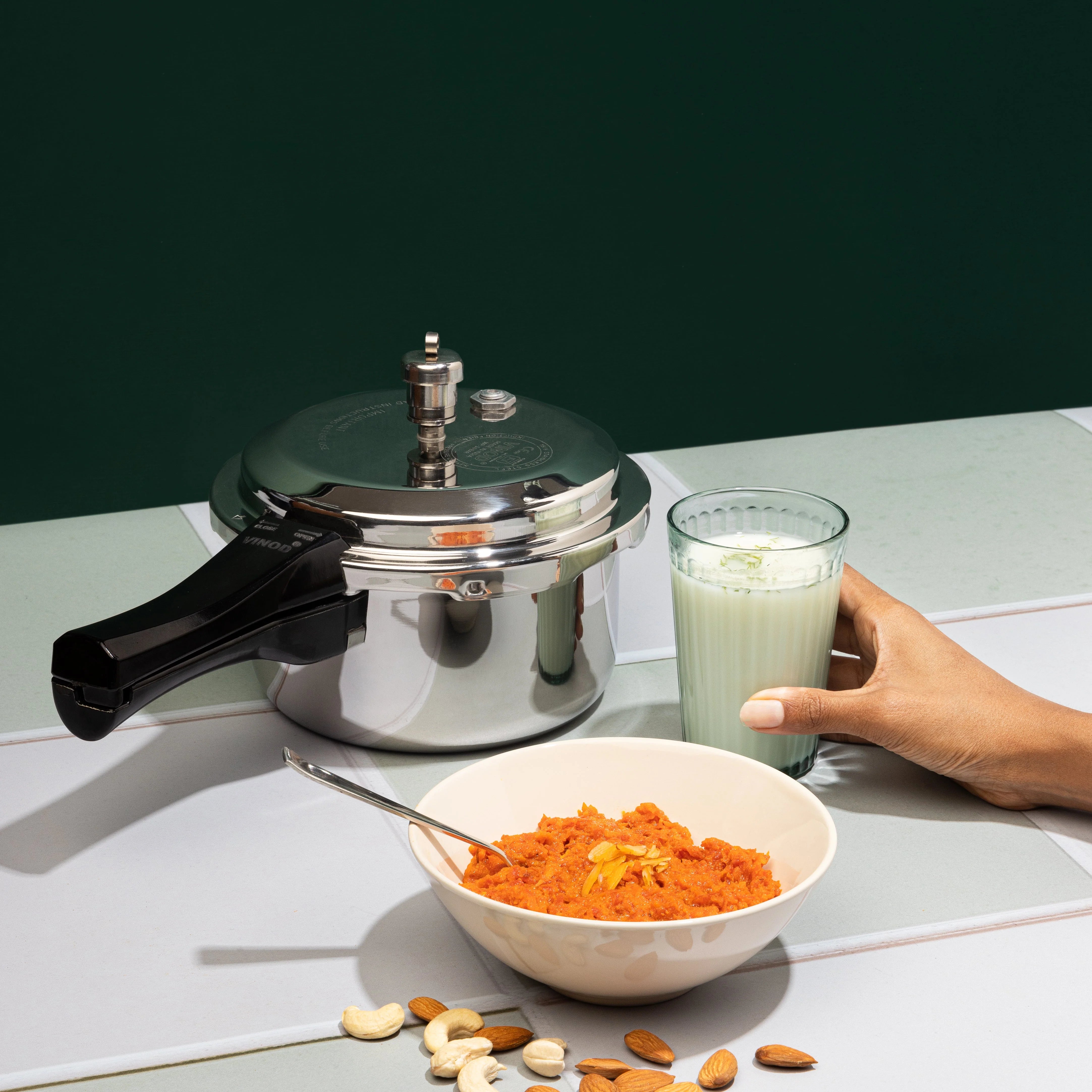 Vinod Platinum Triply Stainless Steel Pressure Cooker 5L (Induction Compatible)