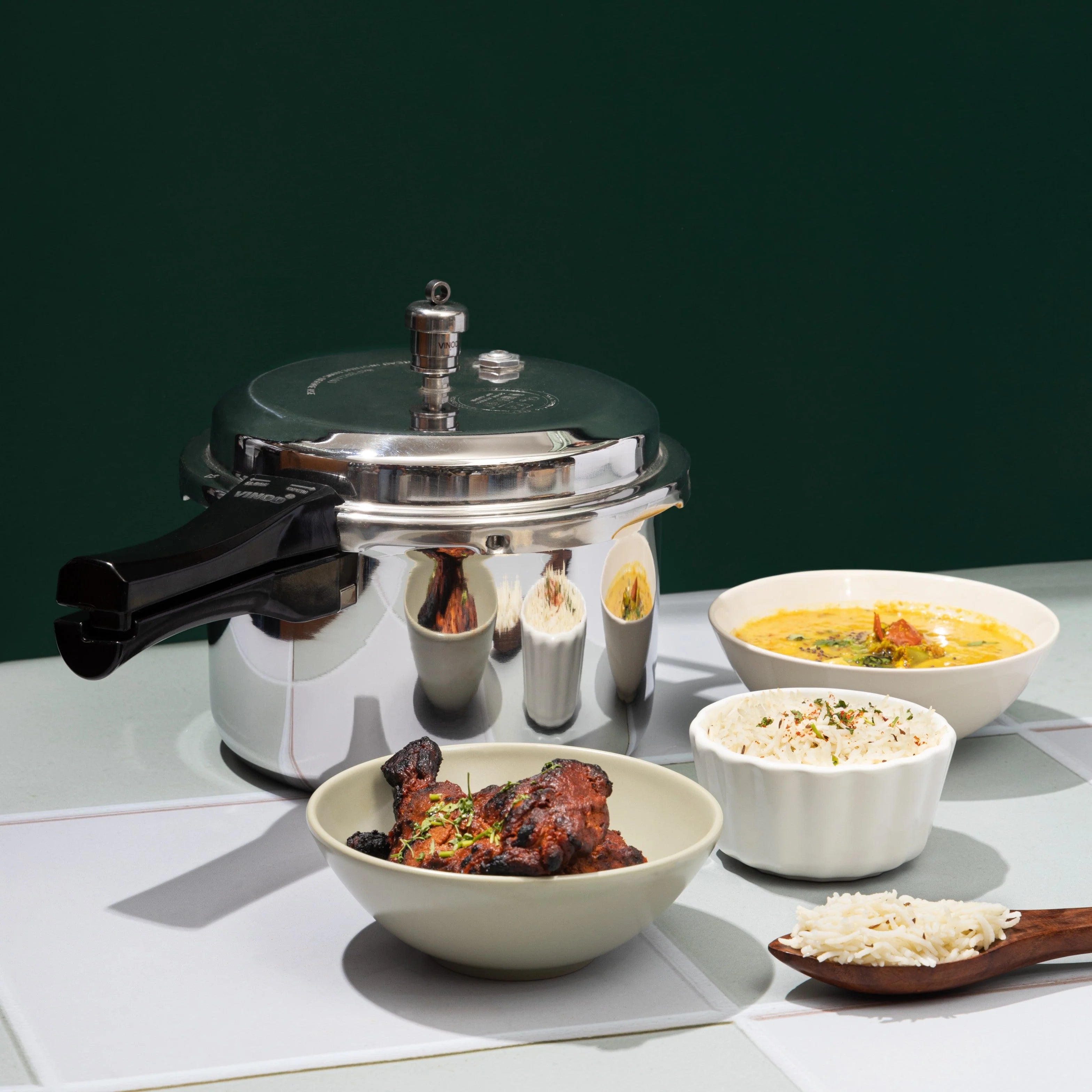 Vinod Platinum Triply Stainless Steel Pressure Cooker 5L (Induction Compatible)