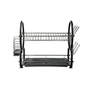 Black 2 Tier Dish Drainer with Drip Tray 