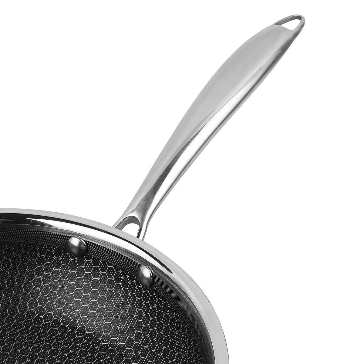 Glaxa Professional 28cm Honeycomb Triply Stainless Steel Frying Pan – Non Stick Fry Pan with Stay-Cool Handle – Induction, Gas & All Hob Compatible Skillet