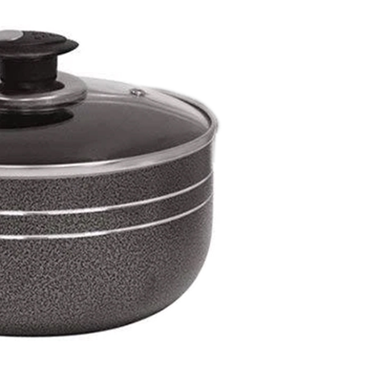 Glaxa Professional 3 Piece Non-Stick Saucepan Set with Glass Lids Induction Cooking Pots 16cm 18cm 20cm