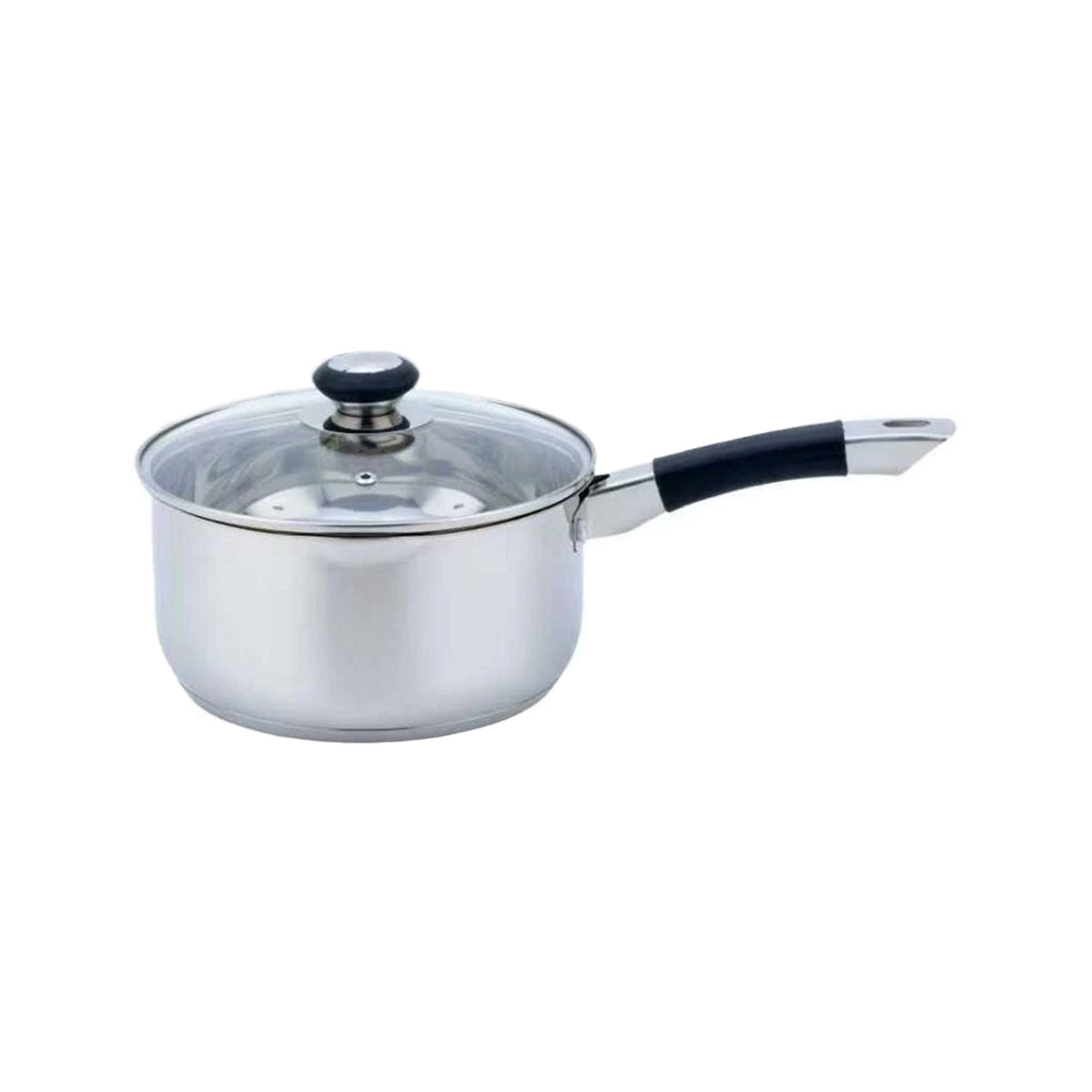 Glaxa Professional 3 Piece Stainless Steel Saucepan Set with Glass Lids Induction Cooking Pots 20cm 22cm 24cm