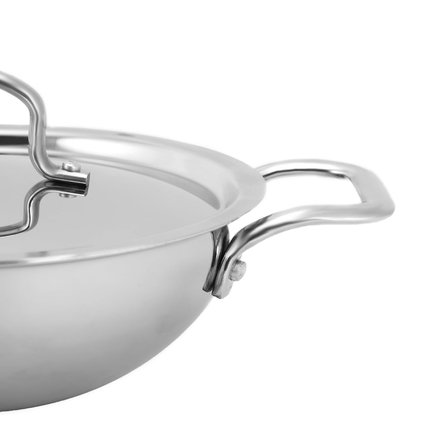 Vinod Triply Stainless Steel Honeycomb Kadai – 28 cm with Lid | Professional-Grade | Induction & Gas Compatible | Platinum SAS Pro