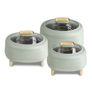 Jaypee Kingston Klass PU Insulated Stainless Steel Casserole Set of 3 1500ml 2000ml 2500ml Pista Green