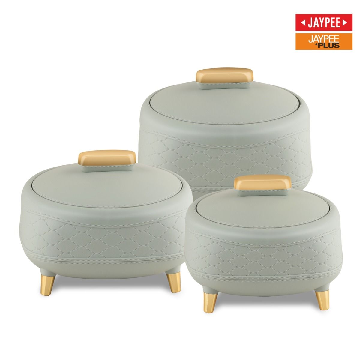 Jaypee Kingston PU Insulated Stainless Steel Inner Casserole Set of 3 Pista Green 1500 2000 2500ml