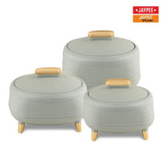 Jaypee Kingston PU Insulated Stainless Steel Inner Casserole Set of 3 Pista Green 1500 2000 2500ml