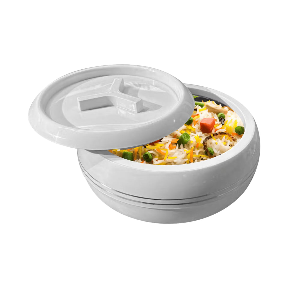 Jaypee Palazio Stainless Steel Casserole 2500ml – Double Wall Insulated Food Warmer – White