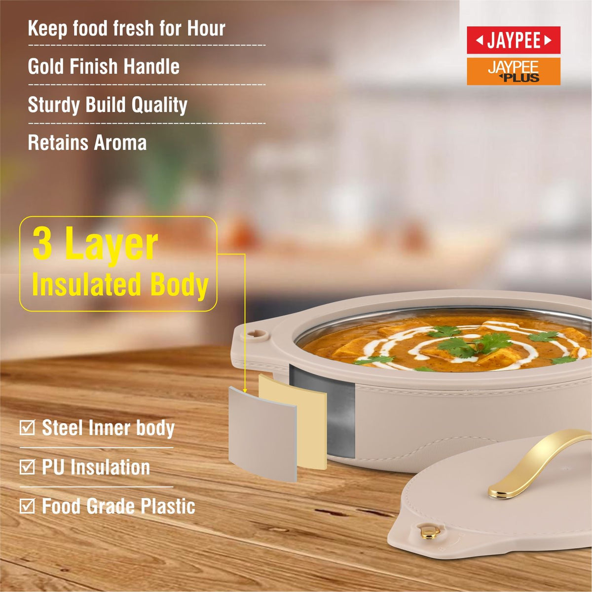Jaypee Princeton Mega Hotpot Set of 3 – 2000, 2500 & 3000 ml – Beige