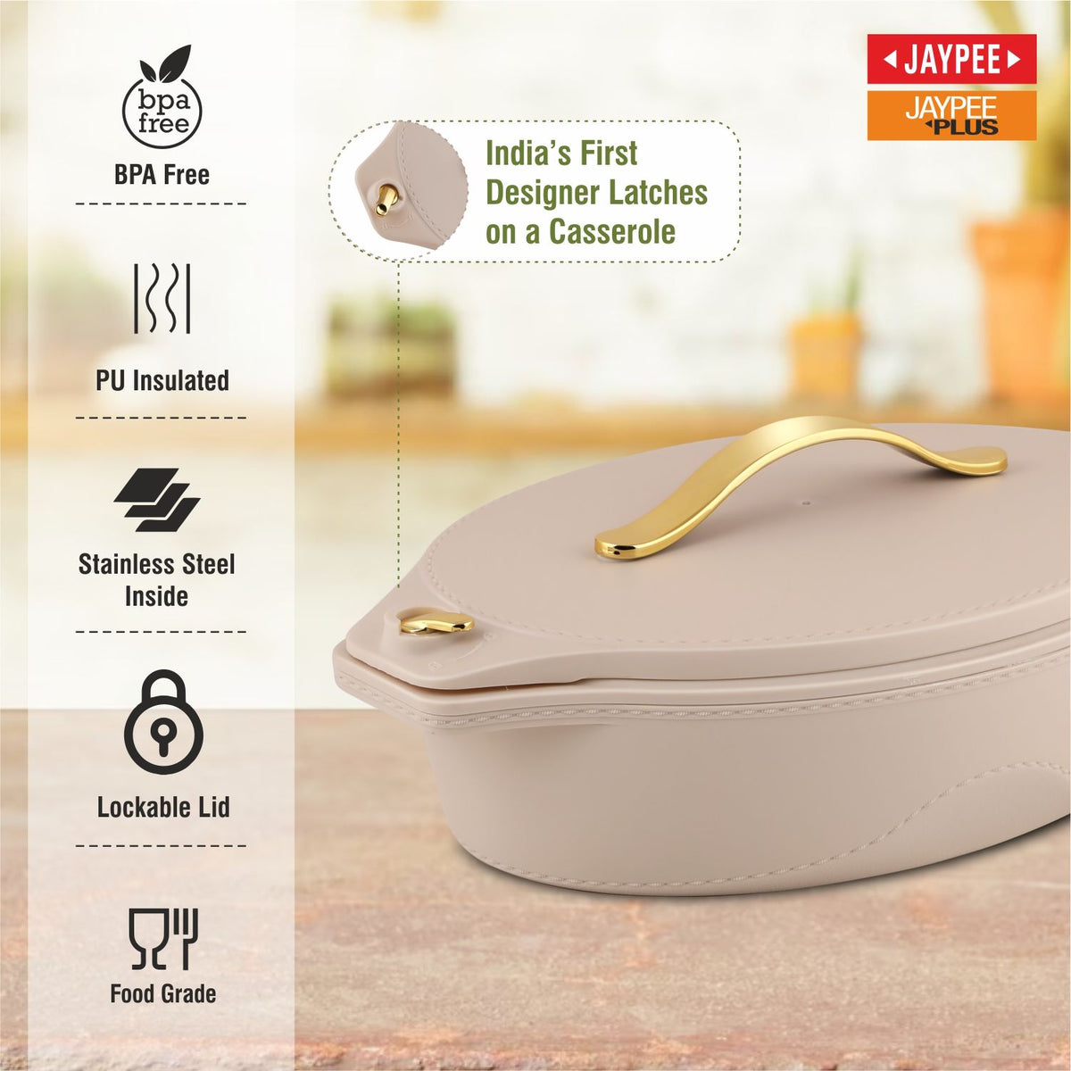 Jaypee Princeton Mega Hotpot Set of 3 – 2000, 2500 & 3000 ml – Beige