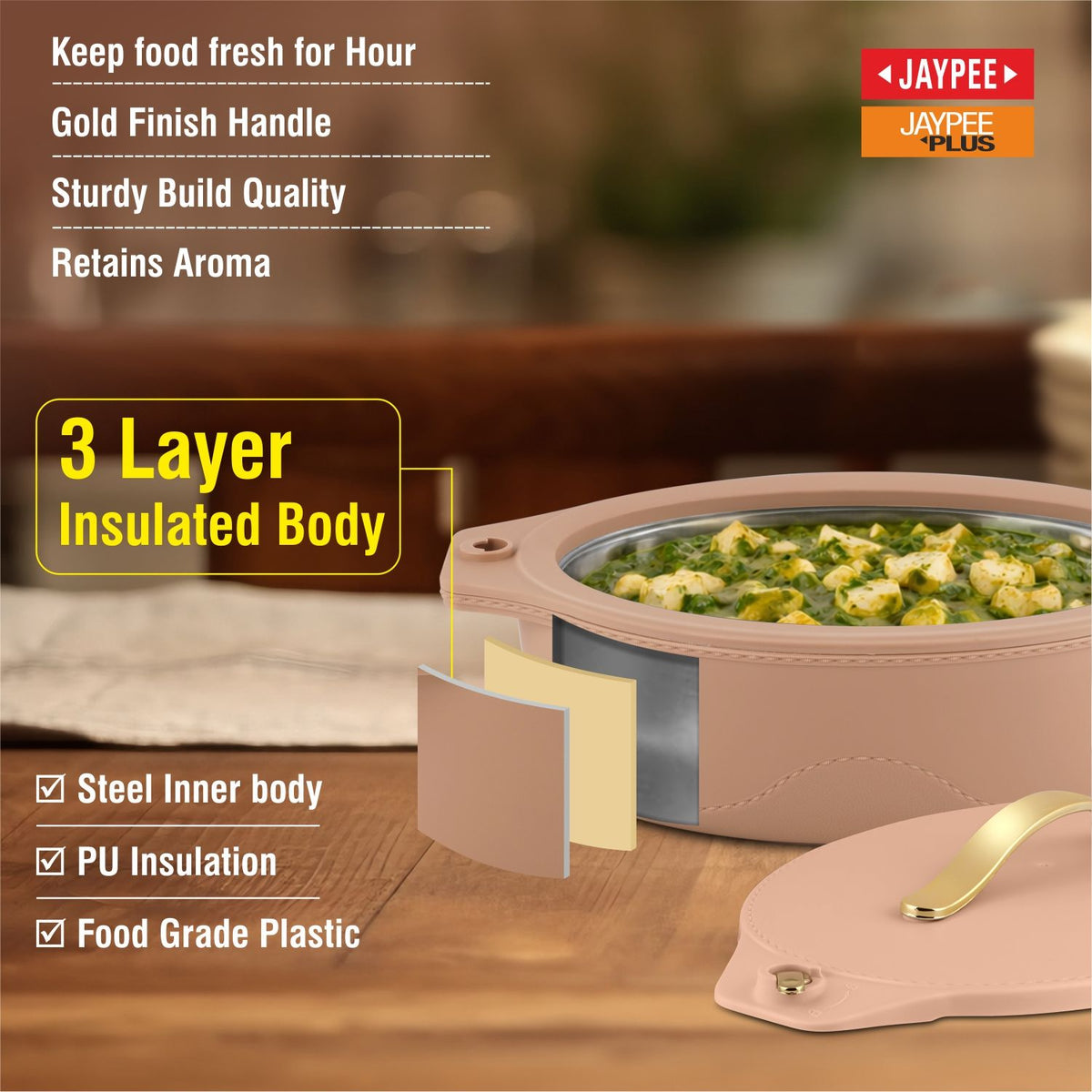 Jaypee Princeton Mega Hotpot Set of 3 – 2000, 2500 & 3000 ml – Brown