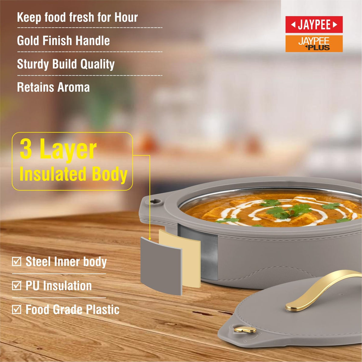 Jaypee Princeton Mega Hotpot Set of 3 – 2000, 2500 & 3000 ml – Grey