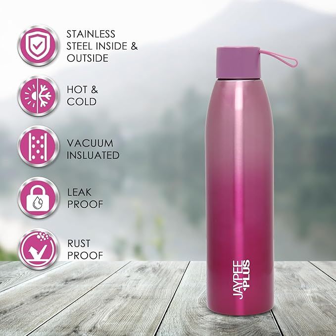 Jaypee Victor 1000 Vacuum Insulated Stainless Steel Bottle 900 ml – SS 304 Hot & Cold Water Bottle