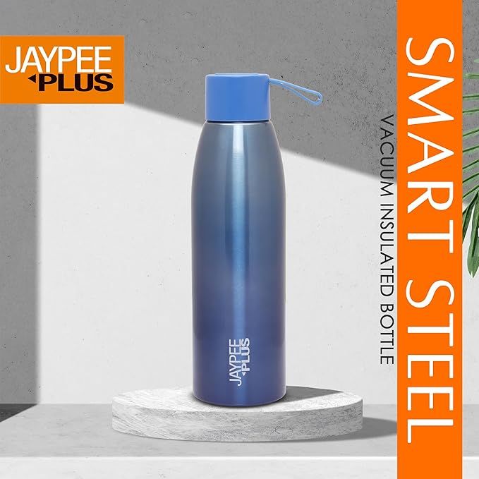 Jaypee Victor 750ml Blue Vacuum Insulated Stainless Steel Bottle with SS 304 Body and Copper Coating