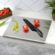 Kraft Stainless Steel Chopping Board 39 cm – L-Shaped Edge – Food Grade – Hygienic & Durable