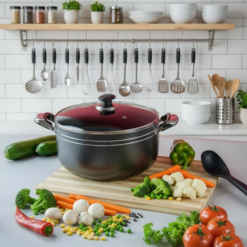 Glaxa 5-Piece Die-Cast Aluminium Deep Casserole Non-Stick Pan Set – Black | Induction & Gas Compatible | Ceramic Coated with Lids