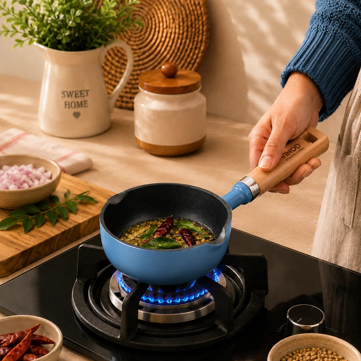 vinod-cast-iron-freya-tadka-pan-12cm-sapphire-blue-titanium-enamel
