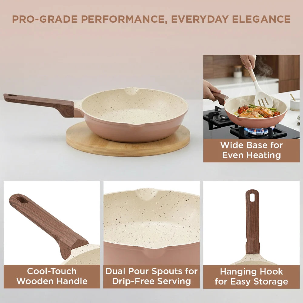 Vinod Ceravit Ceramic Frypan 20 cm - Desert Rose - Non Stick Frying Pan