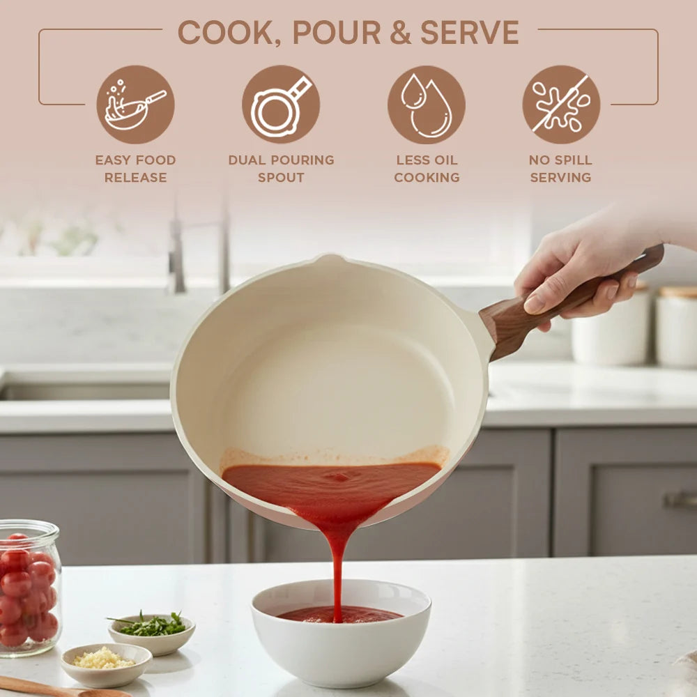 Vinod Ceravit Ceramic Frypan 20 cm - Desert Rose - Non Stick Frying Pan