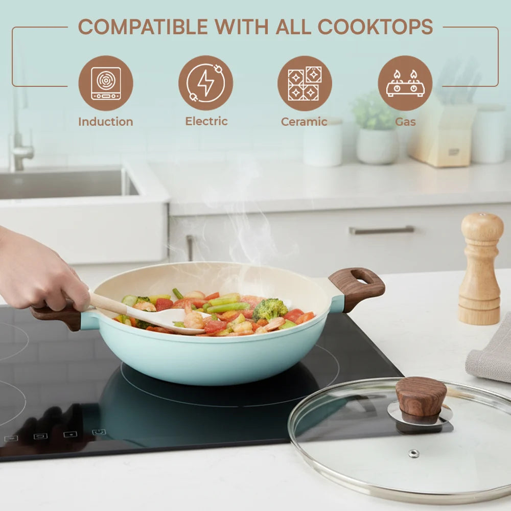 Vinod Ceravit Deep Kadai 26 cm - 3.1 L - Ceragreen Ceramic Non Stick Kadai