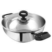 Deluxe Stainless Steel Kadai with Toughened Glass Lid – 3.8 L | Induction Friendly