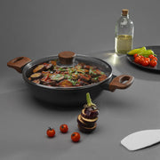 Vinod Di Casa Non Stick Deep Kadai 22 cm 1.8 L with 3 Layer Coating and Wood Finish Handle