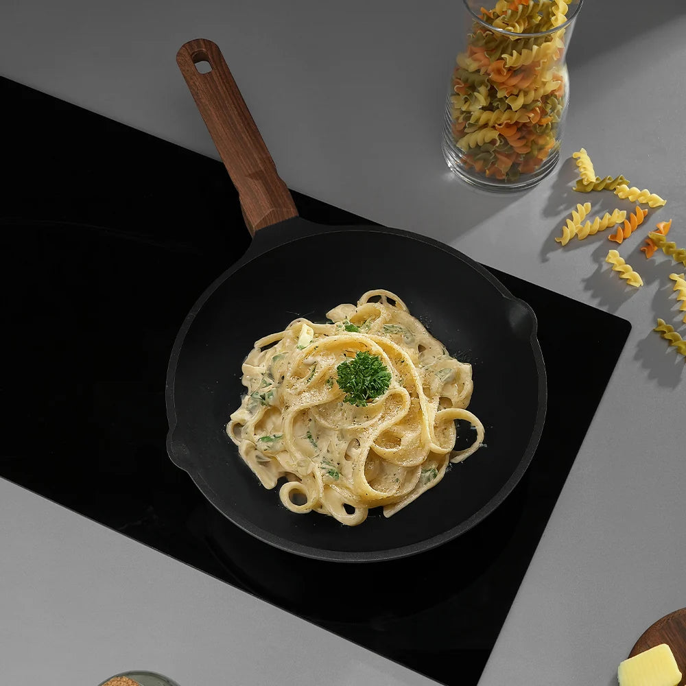 Vinod Di Casa Non Stick Frypan 24 cm with 3 Layer Coating and Wooden Handle
