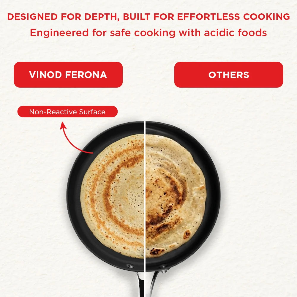 Vinod Ferona Cast Iron Dosa Tawa 27 cm – Induction, Gas, Electric, Ceramic & Halogen Compatible