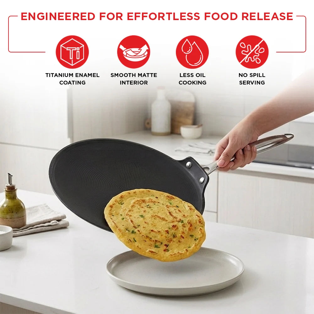Vinod Ferona Cast Iron Roti Tawa 26 cm – Induction, Gas & Oven Compatible
