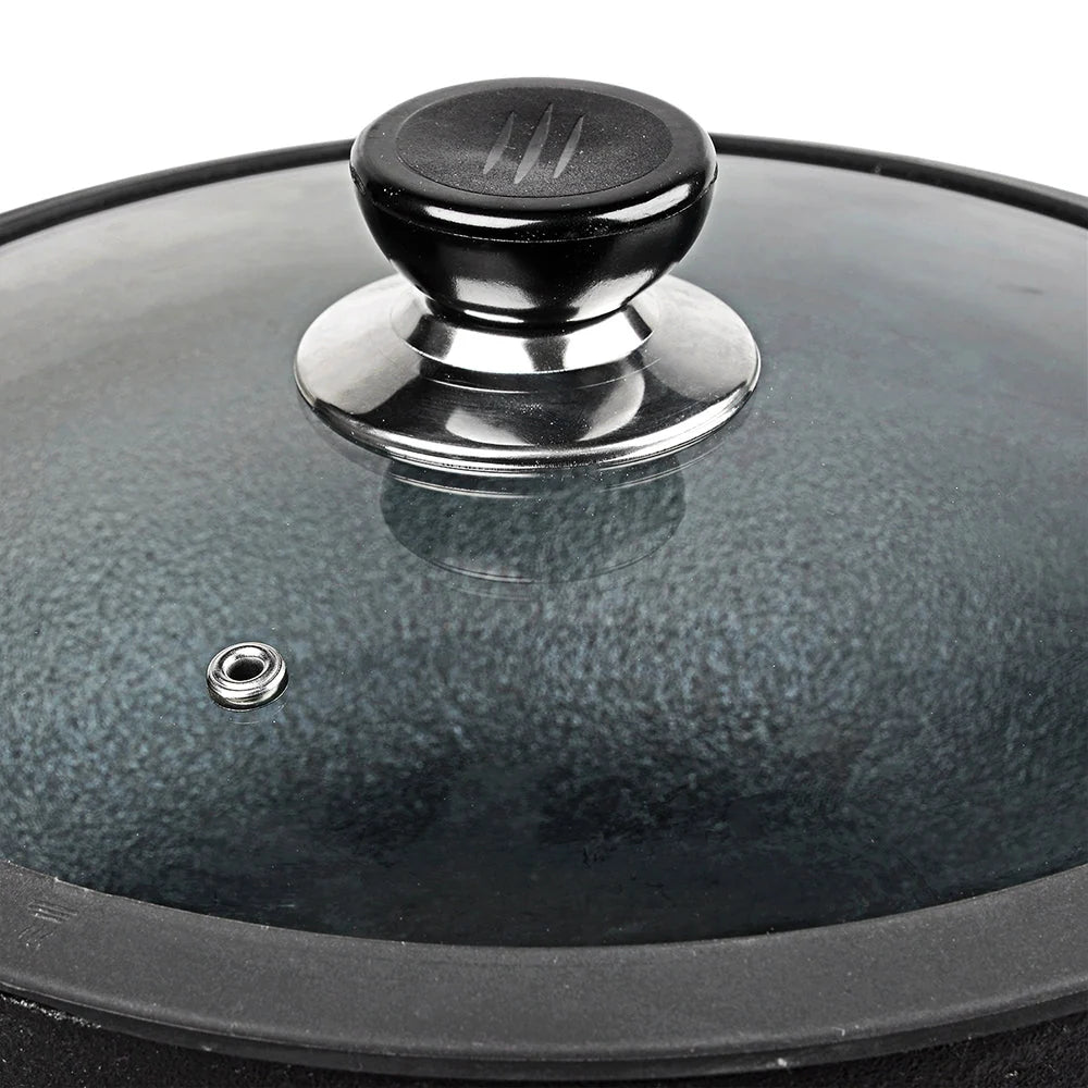 Vinod Legacy Pre-Seasoned Cast Iron Kadai 24 cm – 3.3 L – Glass Lid – Lifetime Warranty