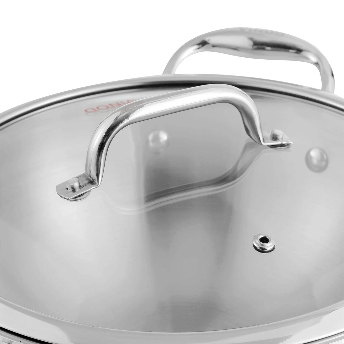 Vinod Platinum Extra Deep Kadai 28 cm 4.8 Litre with Glass Lid – Triply Stainless Steel Kadai – Gas & Induction Compatible