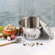 Vinod Platinum Triply Biryani Pot 30cm 11L with stainless steel lid induction friendly