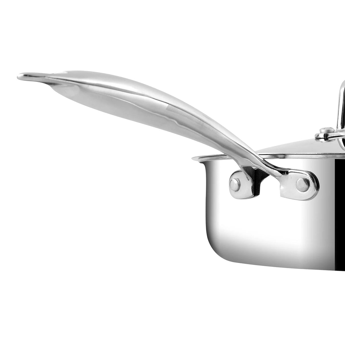 Vinod Platinum Triply Saute Pan with Lid 24 cm – 2.6 L – Induction Friendly Stainless Steel