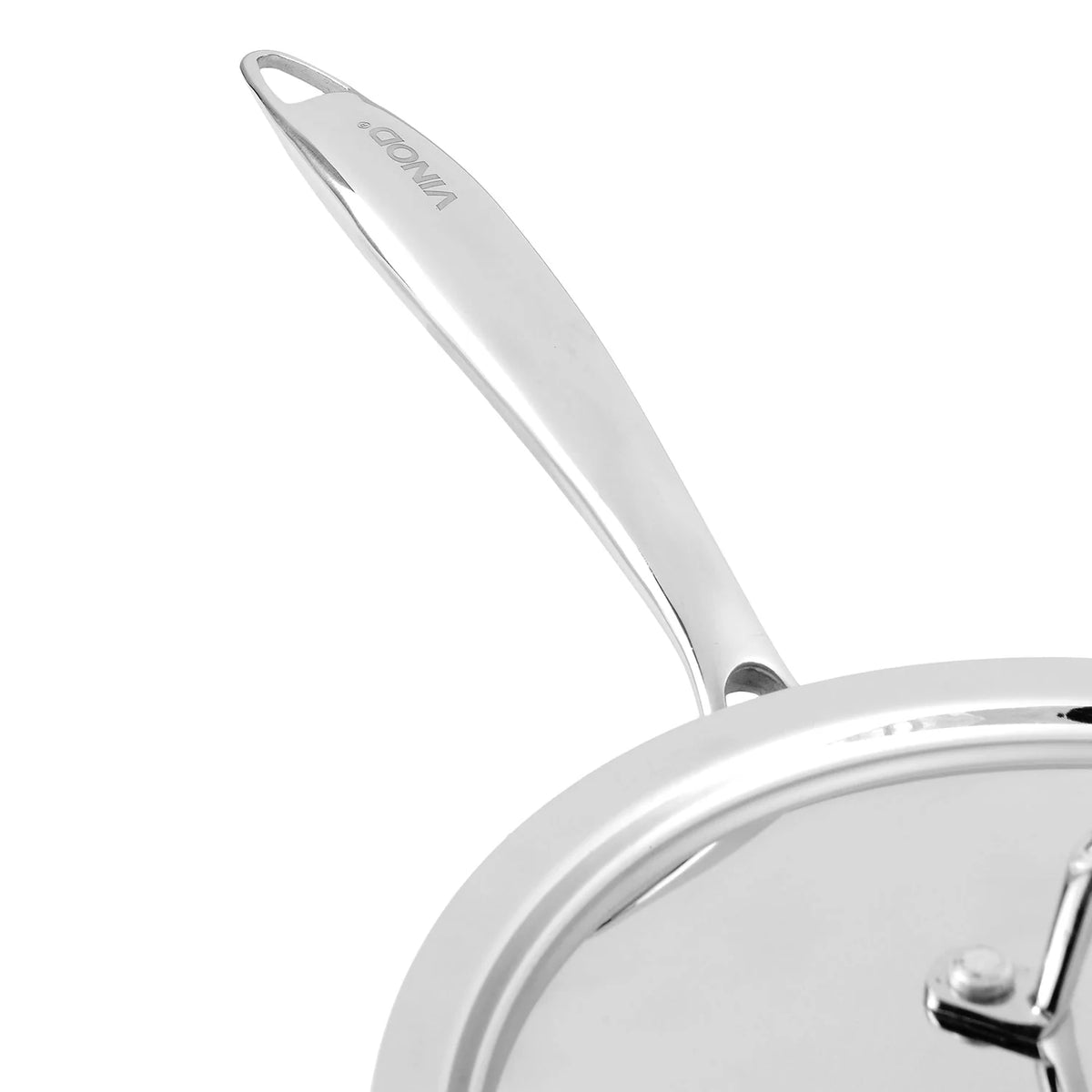 Vinod Platinum Triply Saute Pan with Lid 24 cm – 2.6 L – Induction Friendly Stainless Steel